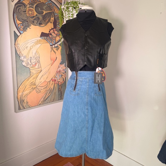 NWT Children’s Black Hot Leathers Biker Western Front Snap Vest XL - Picture 5 of 11